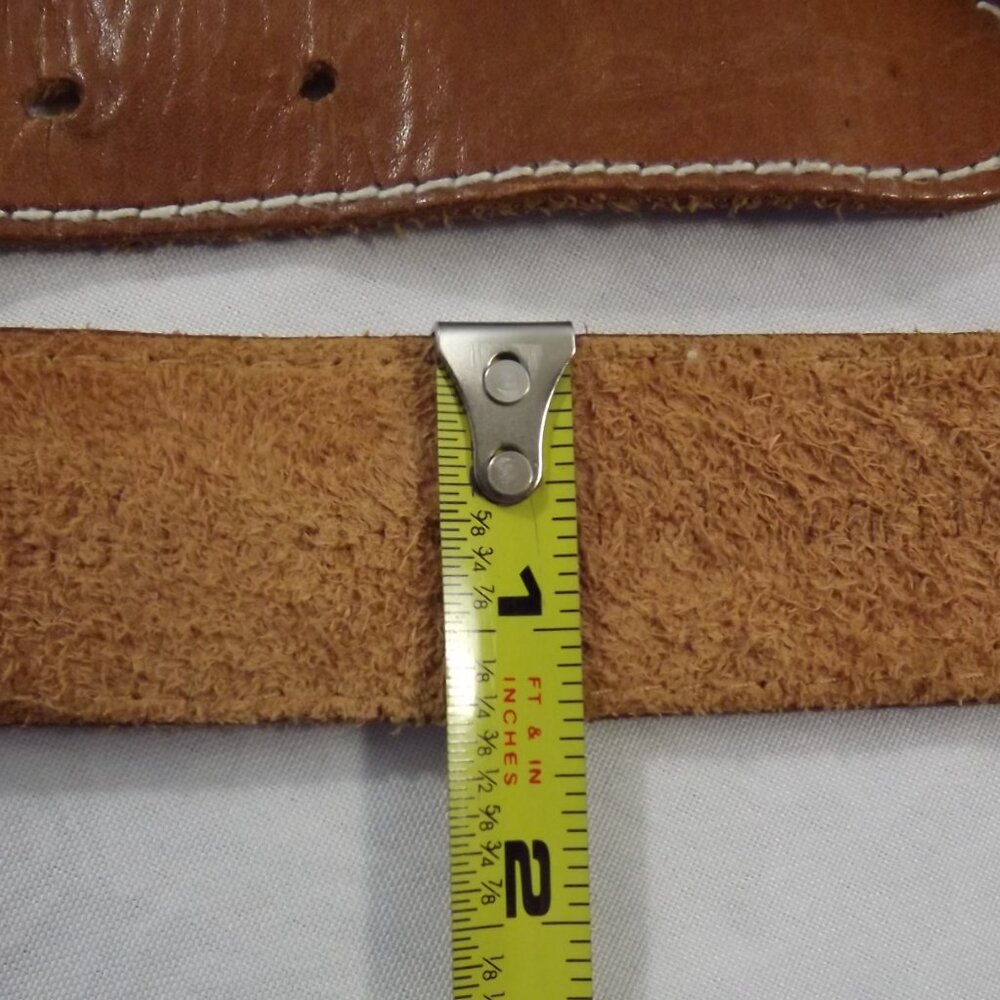 1990 Liz Claiborne Silver tone Belt Buckle on Leather Belt - Picture 7 of 11